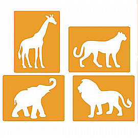 מארז 4 שבלונות חיות בר מארז 4 שבלונות חיות בר