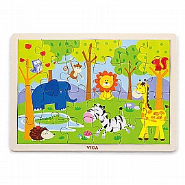 פאזל מעץ 24 חלקים - חיות יער פאזל מעץ 24 חלקים - חיות יער