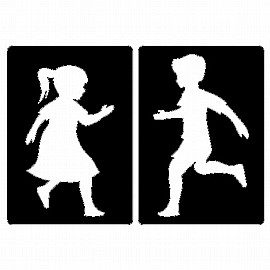 זוג שבלונות ילד וילדה זוג שבלונות ילד וילדה