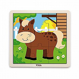 פאזל עץ 9 חלקים סוס VIGA פאזל עץ 9 חלקים סוס VIGA